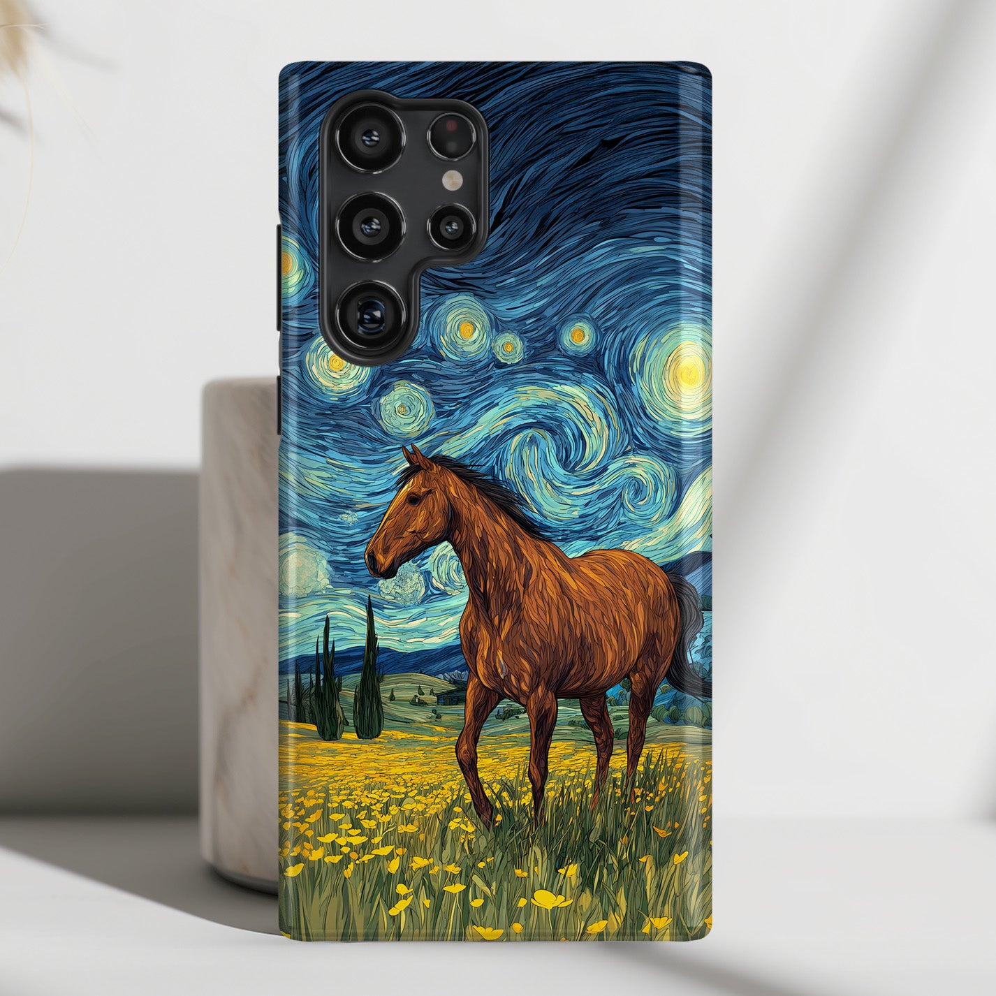 Starry Night Stallion Design Phone Case for Galaxy S series Phones