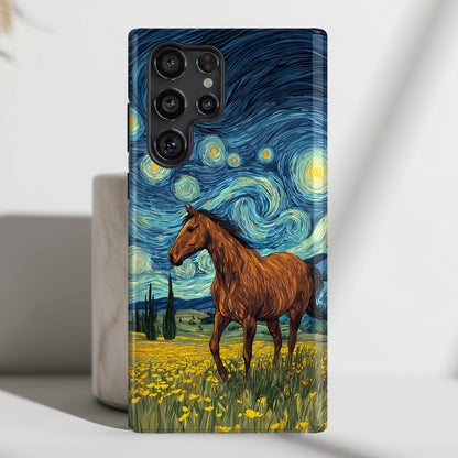 Starry Night Stallion Design Phone Case for Galaxy S series Phones