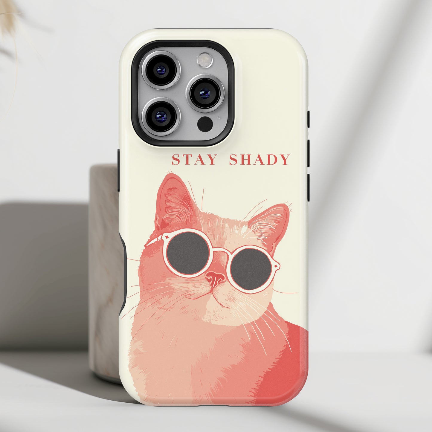 Stay Shady – Pop-Art Feline Design iPhone Case