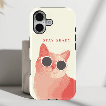 Stay Shady – Pop-Art Feline Design iPhone Case