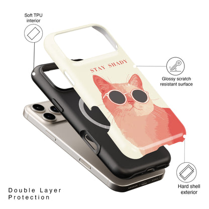 Stay Shady – Pop-Art Feline Design iPhone Case