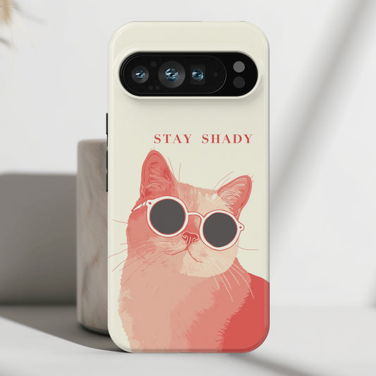 Stay Shady – Pop-Art Feline Design Phone Case for Google Pixel