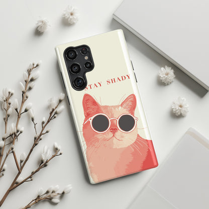 Stay Shady – Pop-Art Feline Design Phone Case for Galaxy S series Phones