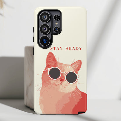 Stay Shady – Pop-Art Feline Design Phone Case for Galaxy S series Phones