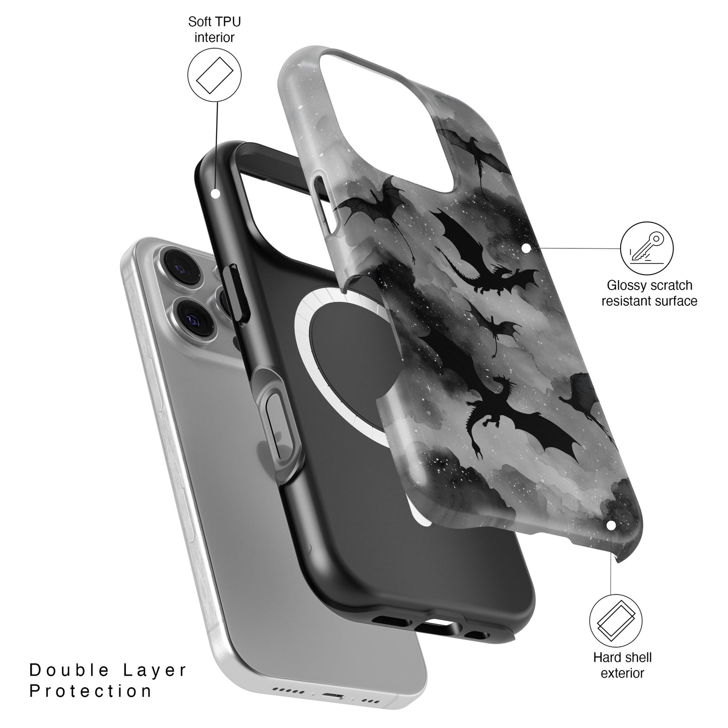Storm of Dragons Design iPhone Case