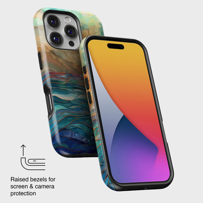 Sun & Ocean Stained Glass Design 1 Print iPhone Case