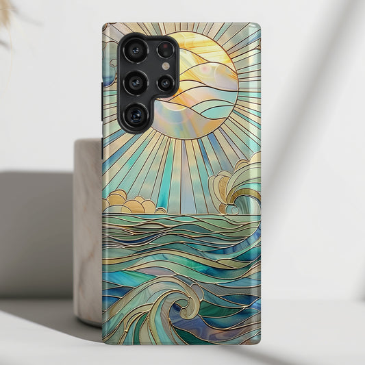 Sun & Ocean Stained Glass Design Samsung Phone Case