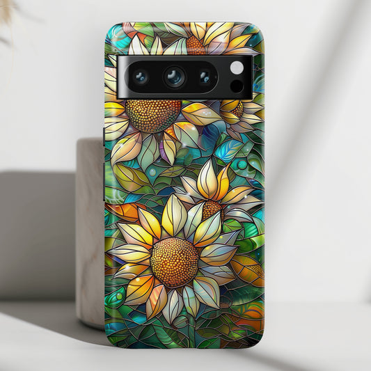 Sunflowers Stained Glass Design Google Pixel Phone Case