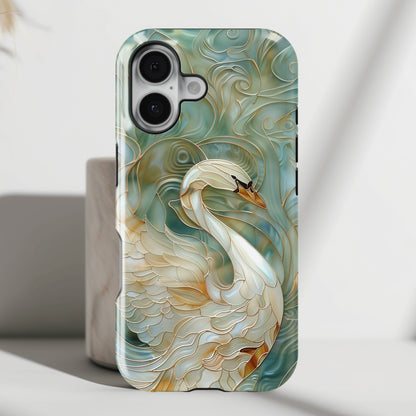 Swan Stained Glass Design iPhone Case