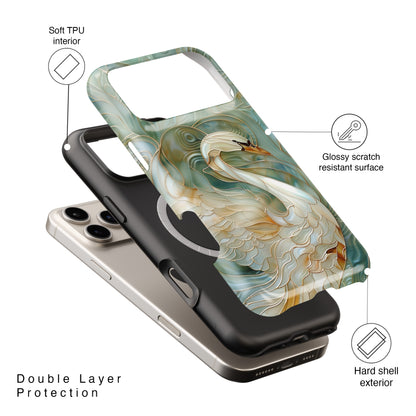 Swan Stained Glass Design iPhone Case