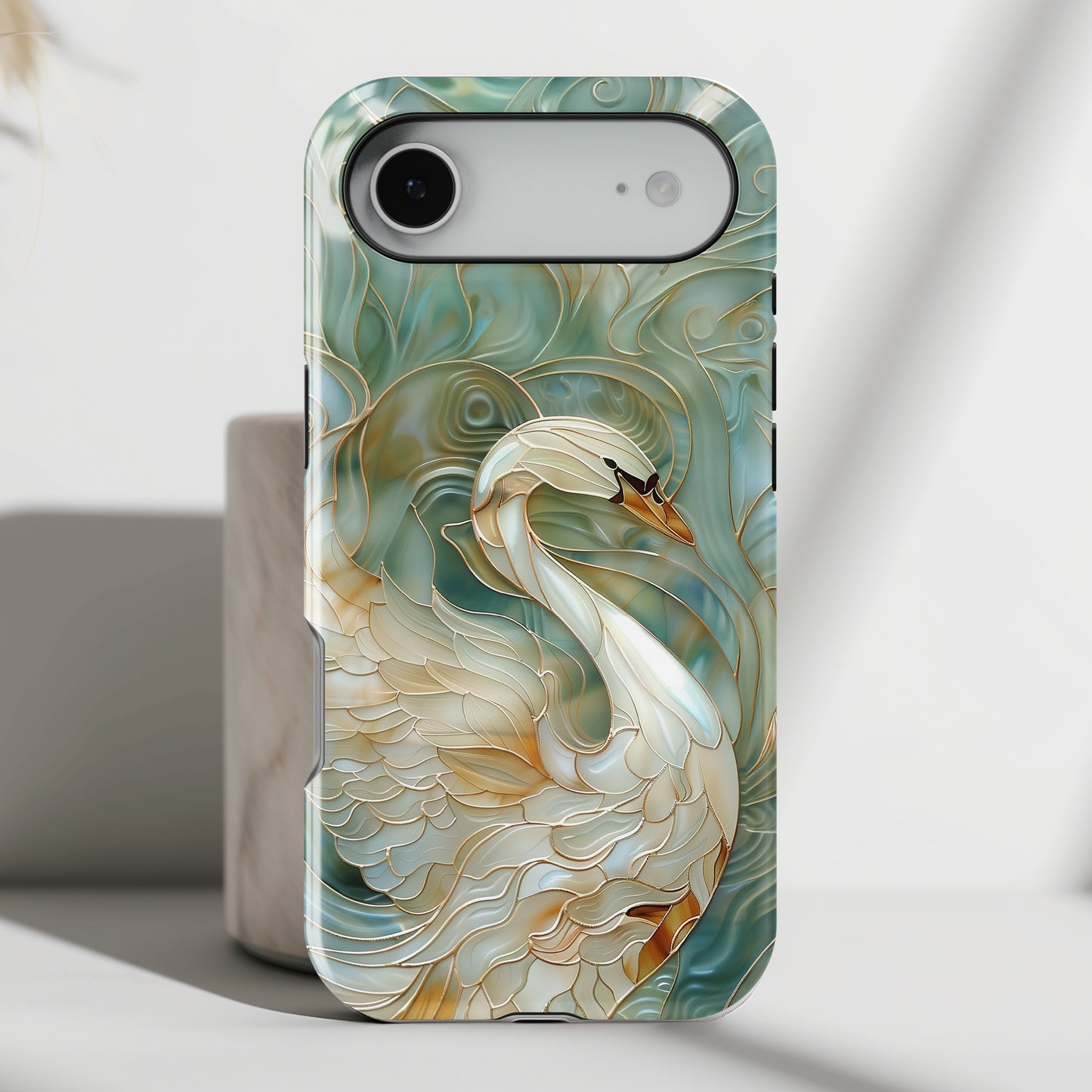 Swan Stained Glass Design iPhone Case