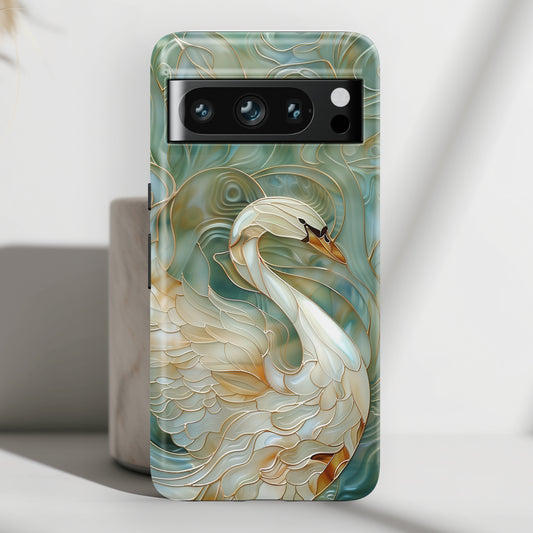 Swan Stained Glass Design Google Pixel Phone Case