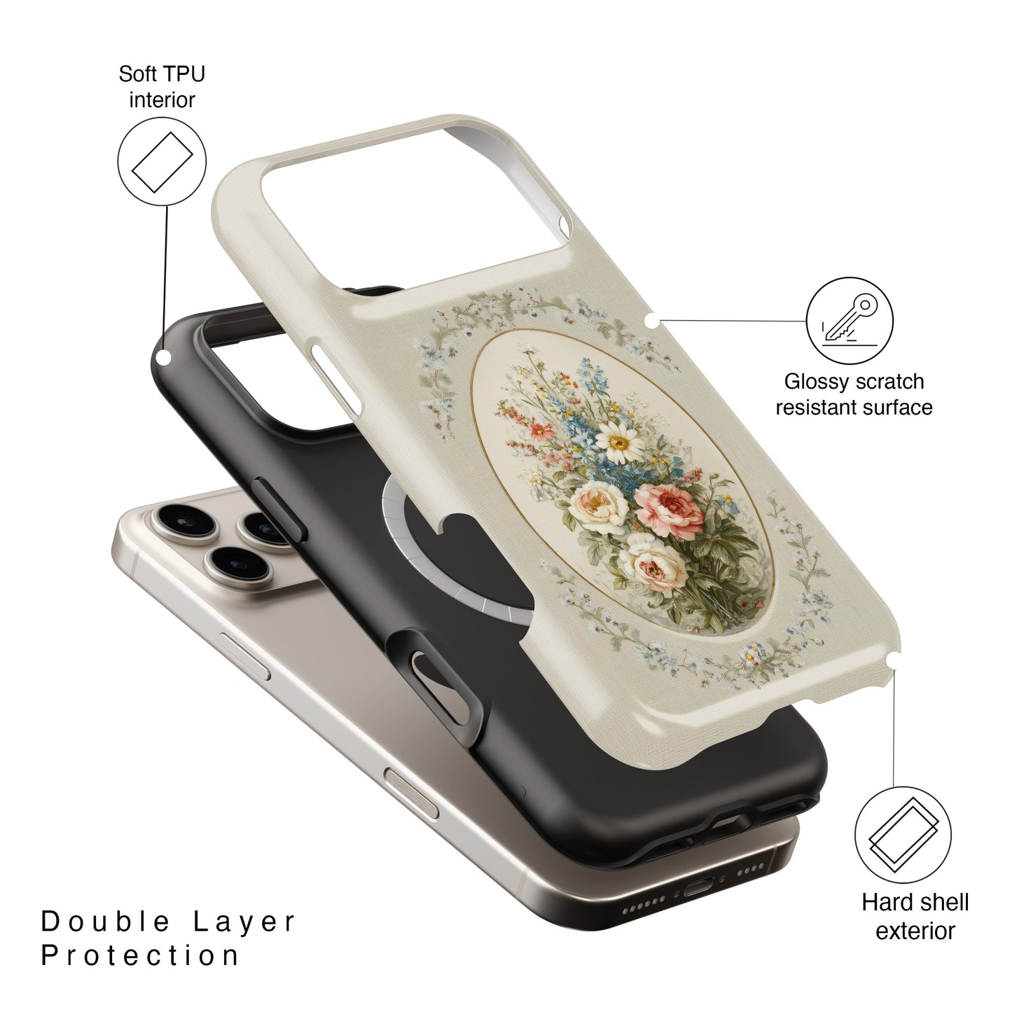The Classic Rose Cameo – Vintage Floral Design iPhone Case