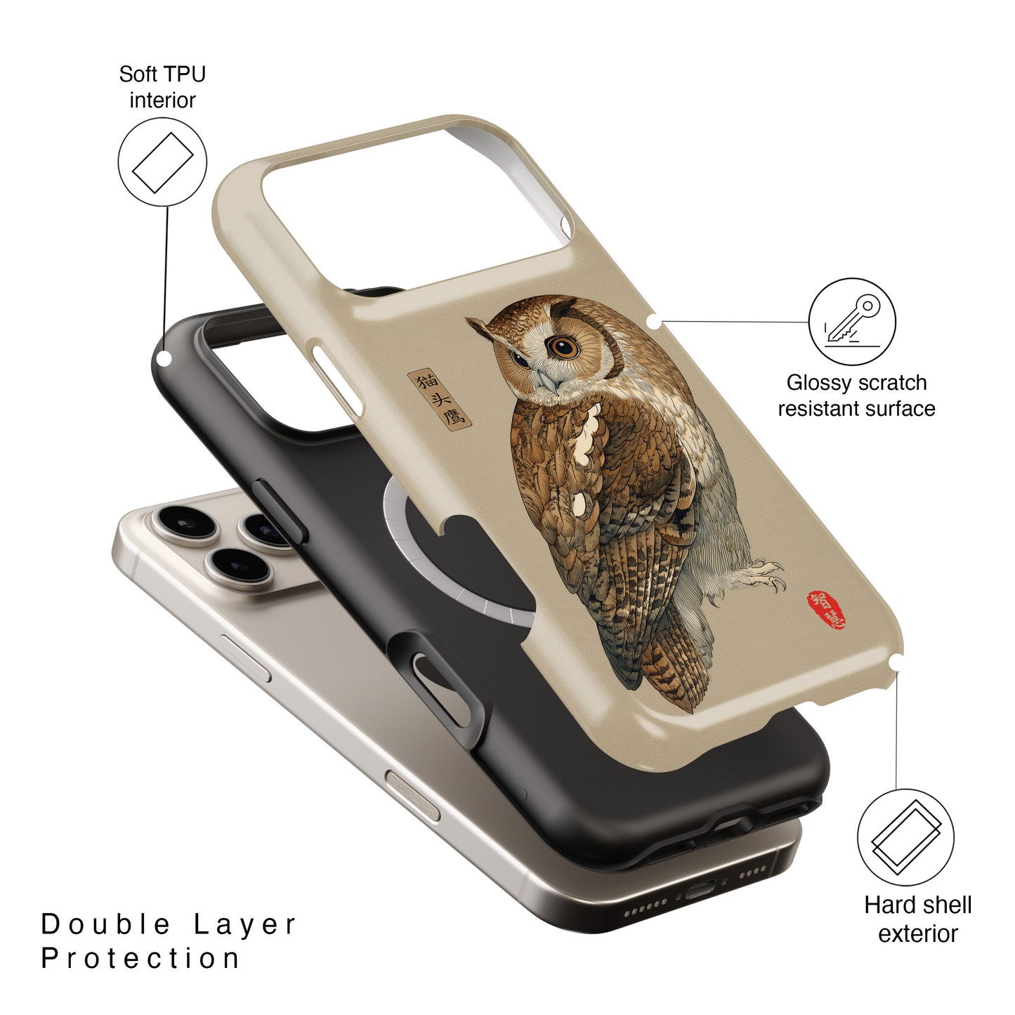 The Classic Scholar – Vintage Owl Design iPhone Case