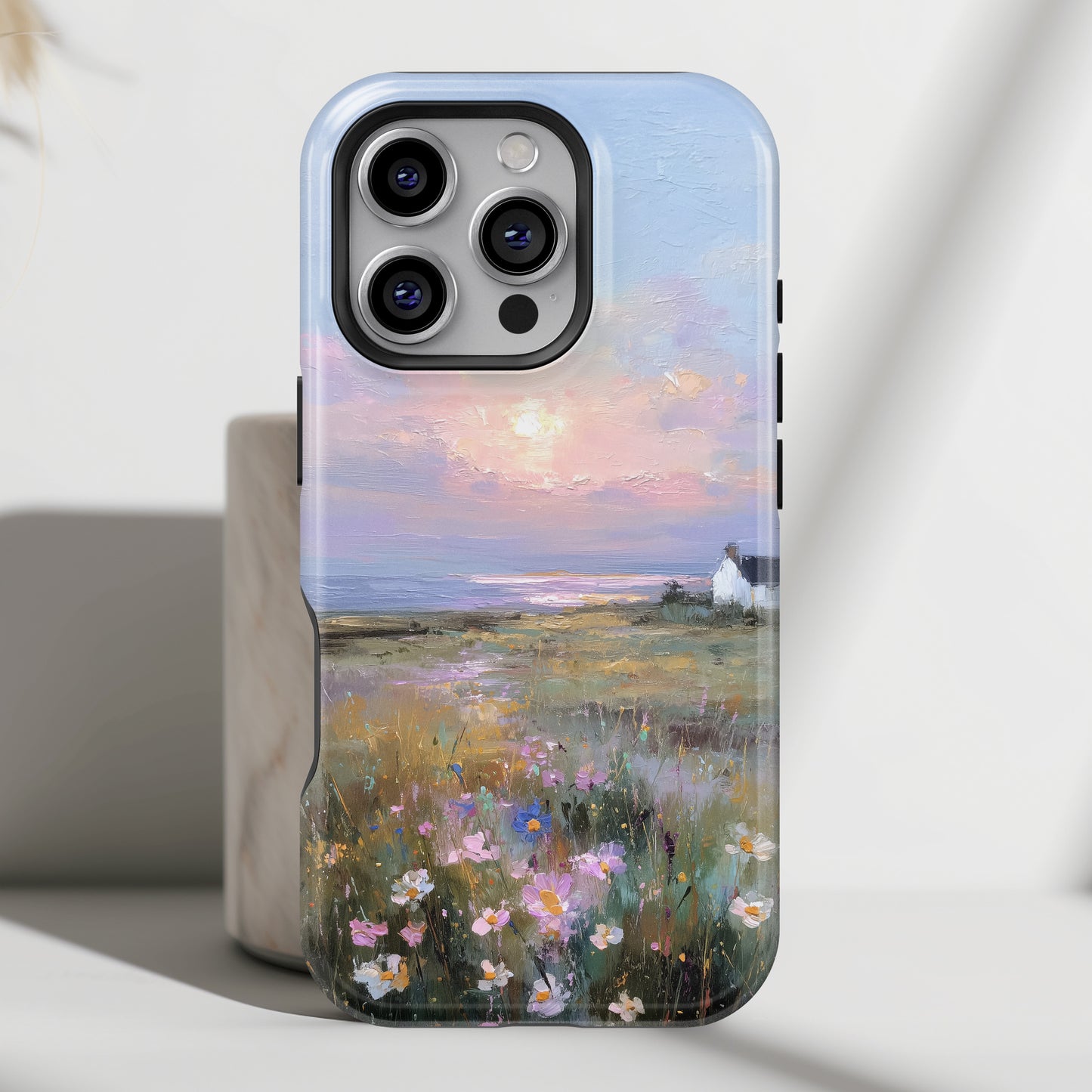 The Coastal Cottage – Impressionist Landscape Design iPhone Case