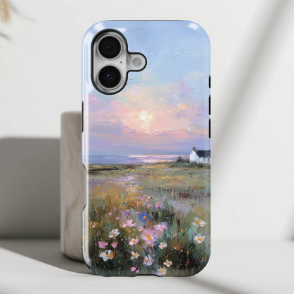 The Coastal Cottage – Impressionist Landscape Design iPhone Case