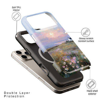 The Coastal Cottage – Impressionist Landscape Design iPhone Case