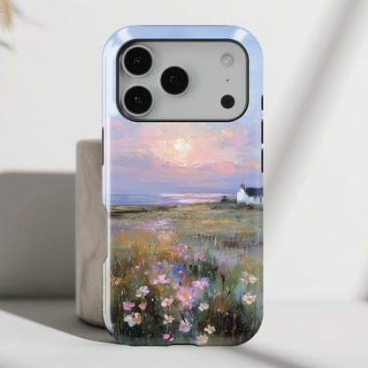 The Coastal Cottage – Impressionist Landscape Design iPhone Case