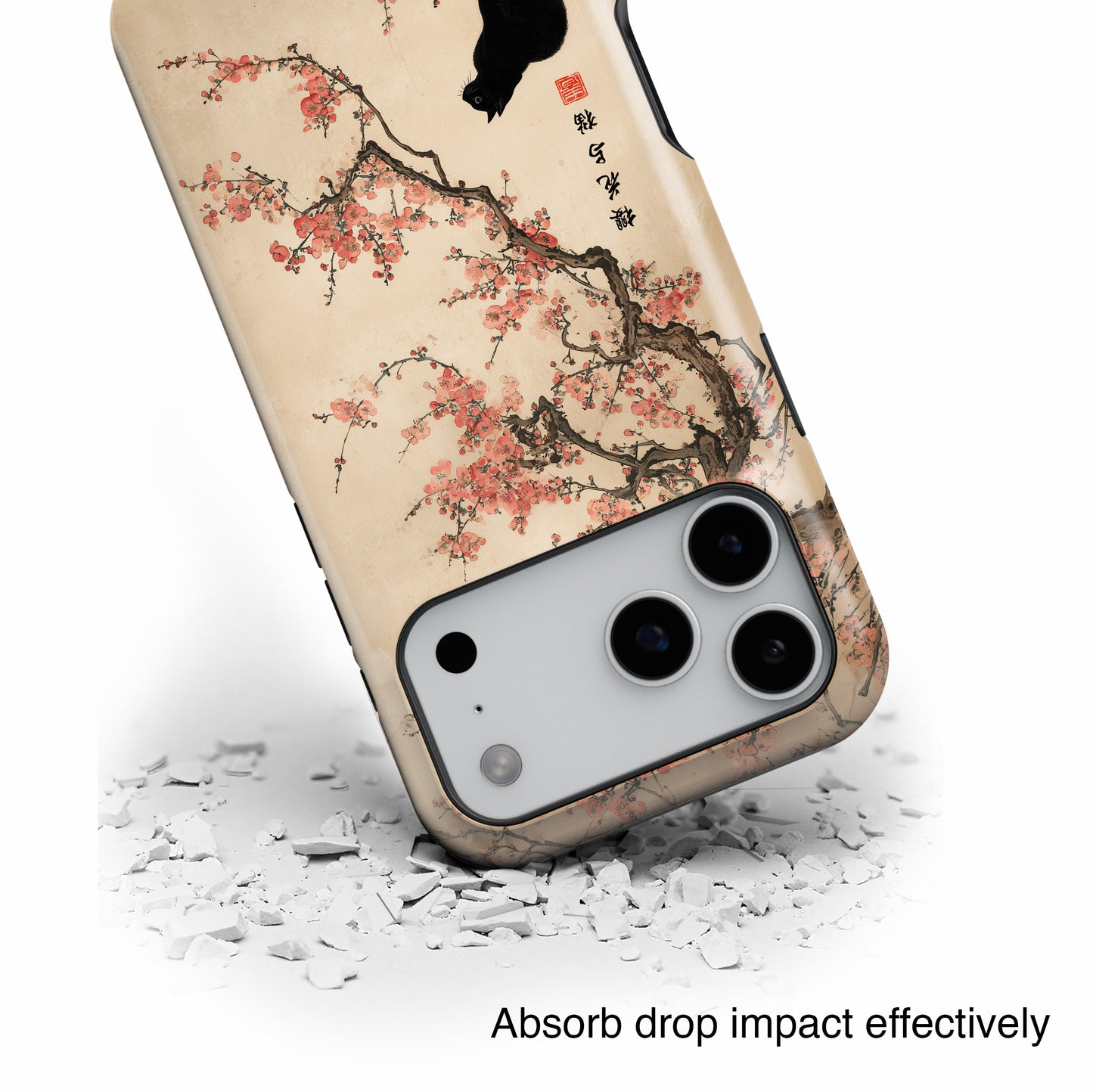 The Contemplative Cat – Traditional Ink Wash Design iPhone Case