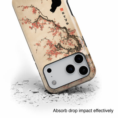 The Contemplative Cat – Traditional Ink Wash Design iPhone Case