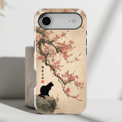 The Contemplative Cat – Traditional Ink Wash Design iPhone Case
