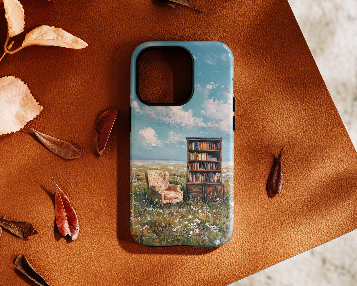 The Dreamer's Study – Surreal Meadow Design iPhone Case