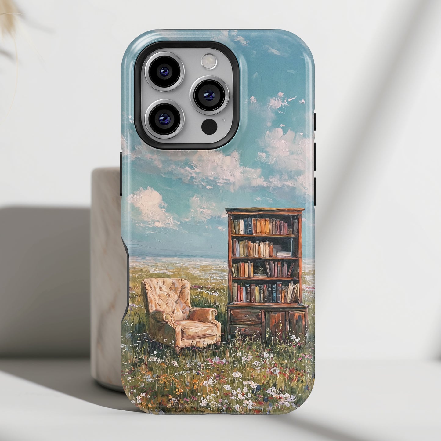 The Dreamer's Study – Surreal Meadow Design iPhone Case