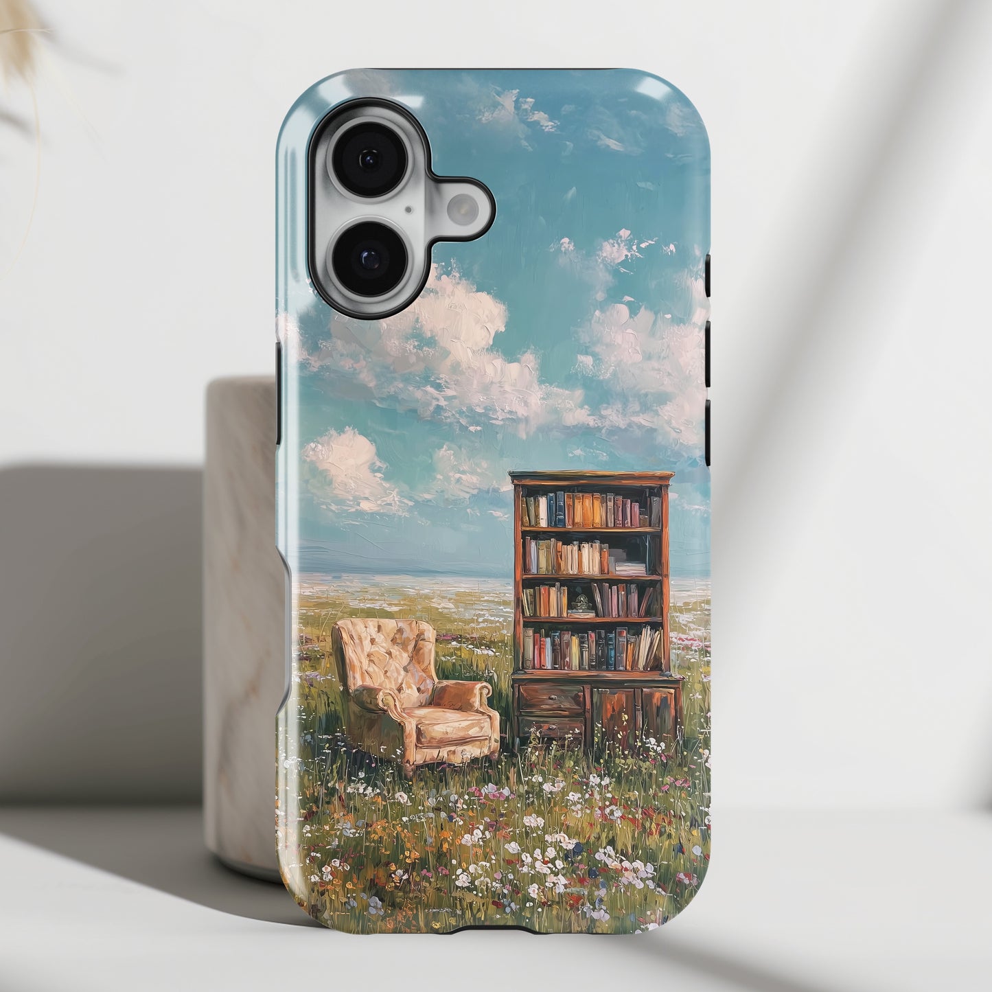 The Dreamer's Study – Surreal Meadow Design iPhone Case