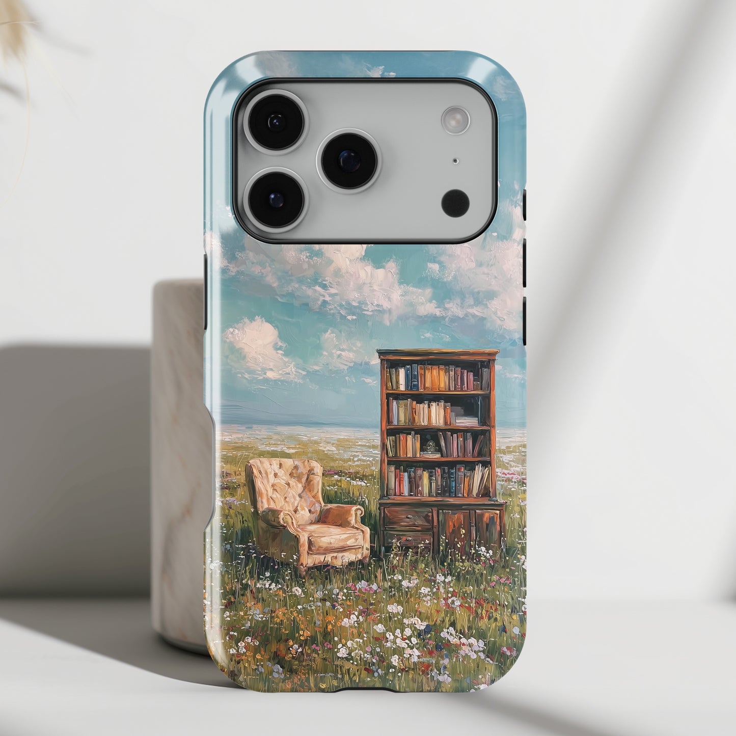The Dreamer's Study – Surreal Meadow Design iPhone Case