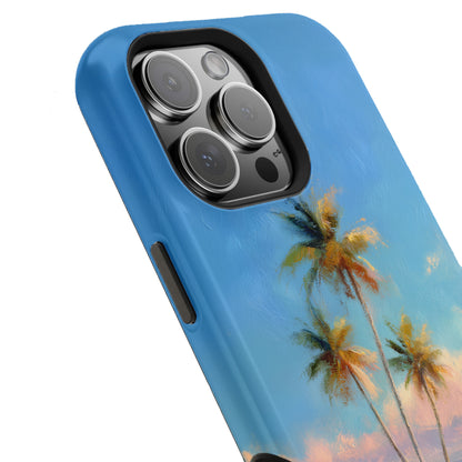 The Golden Hour Canvas – Painted Palm Design iPhone Case
