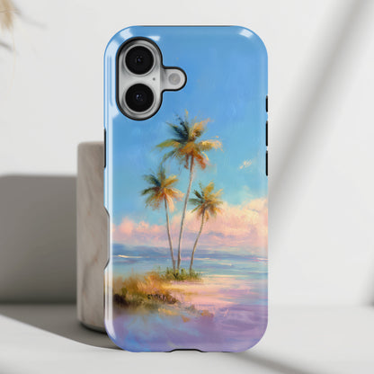 The Golden Hour Canvas – Painted Palm Design iPhone Case