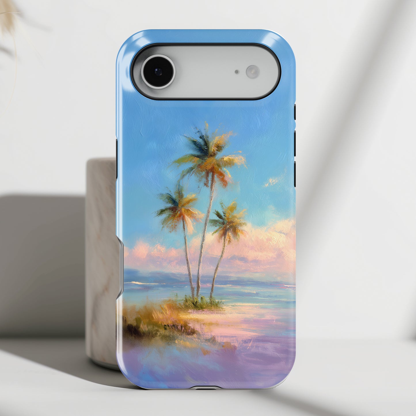 The Golden Hour Canvas – Painted Palm Design iPhone Case