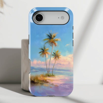 The Golden Hour Canvas – Painted Palm Design iPhone Case