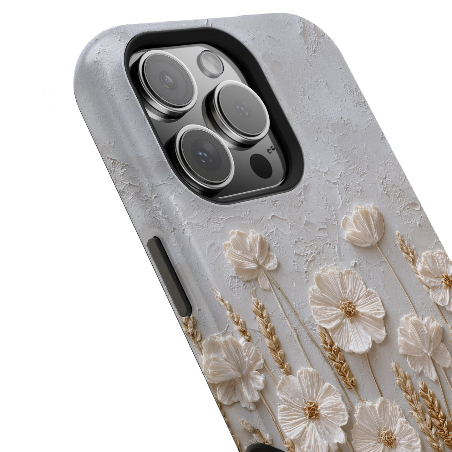 The Golden Meadow – 3D Impasto Botanical Design iPhone Case