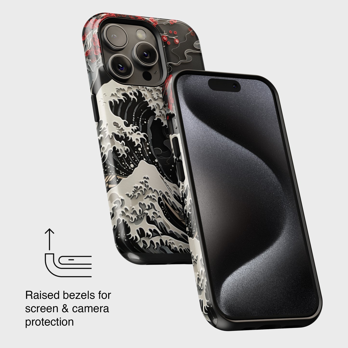 The Great Wave Dark Theme Design Design iPhone Case