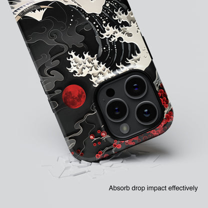 The Great Wave Dark Theme Design Design iPhone Case