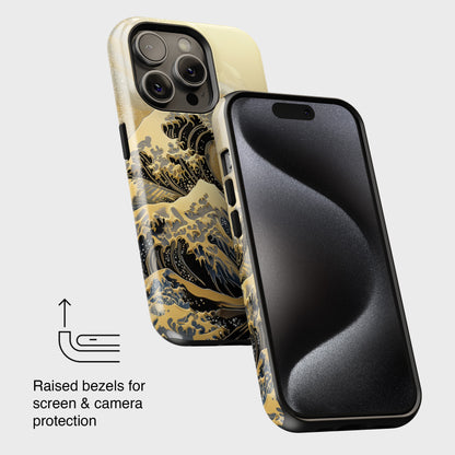 The Great Wave Gold Theme Design Design iPhone Case