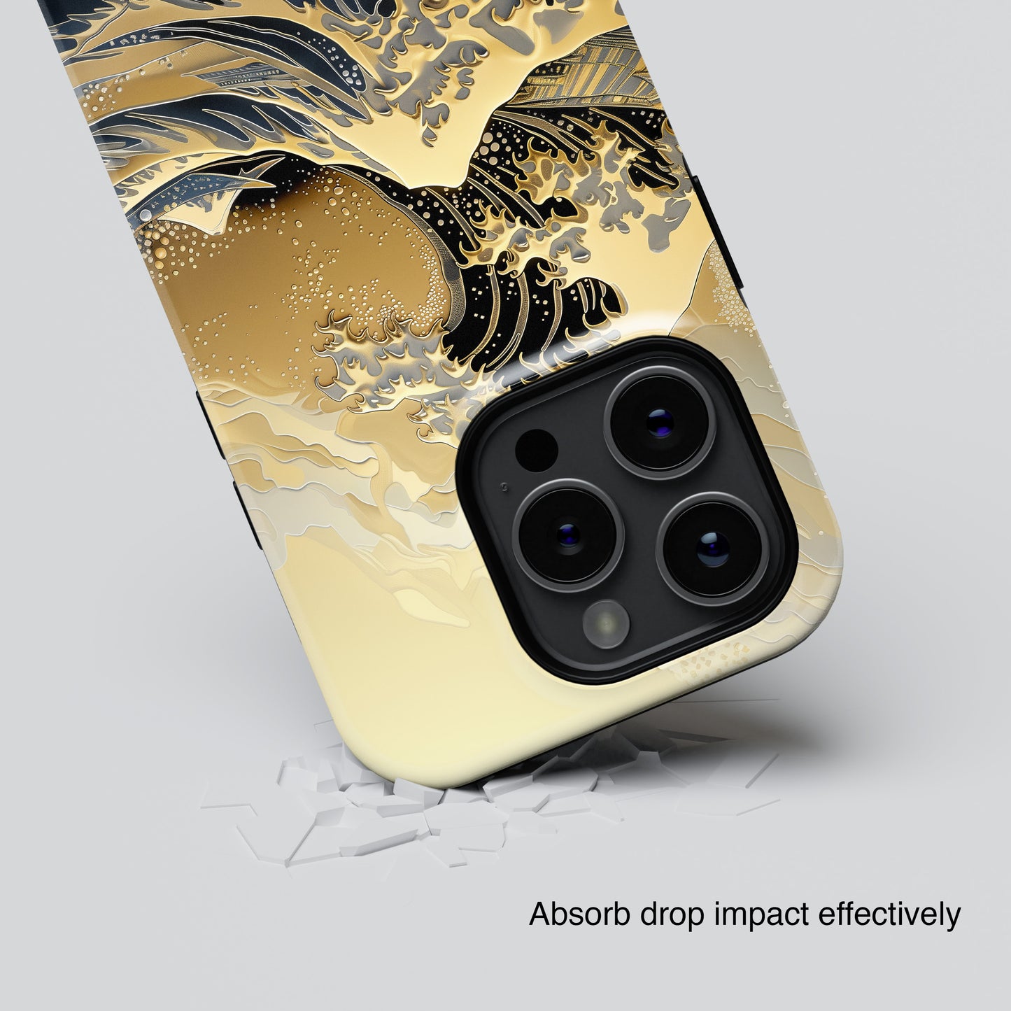 The Great Wave Gold Theme Design Design iPhone Case