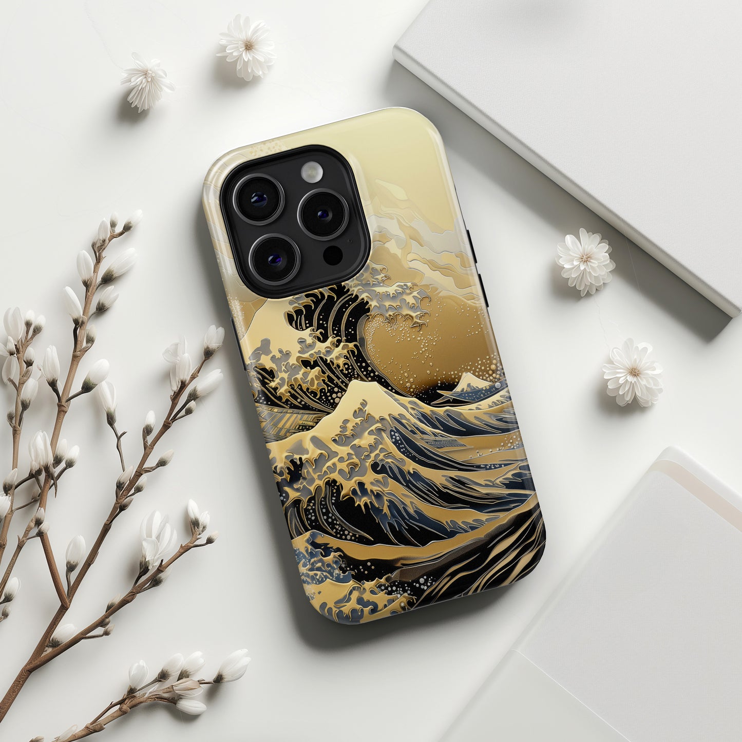 The Great Wave Gold Theme Design Design iPhone Case