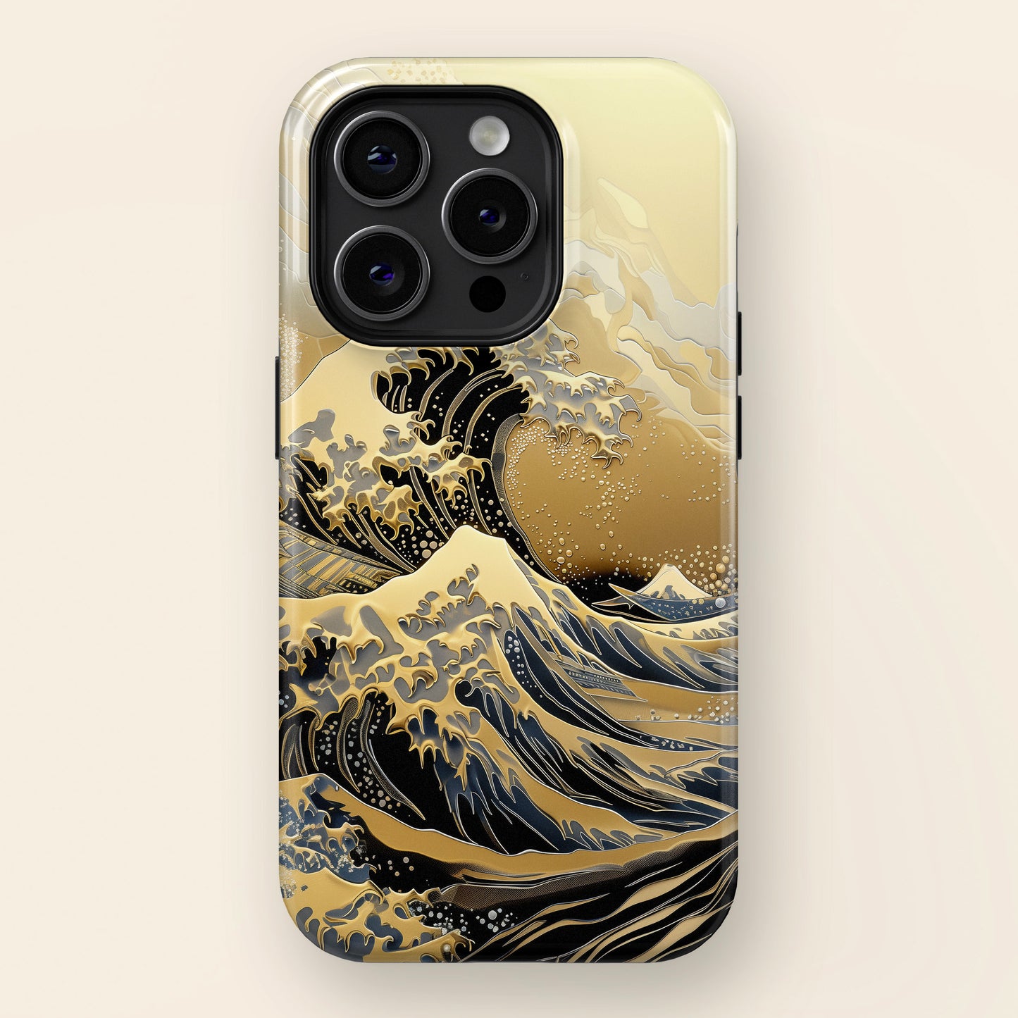 The Great Wave Gold Theme Design Design iPhone Case