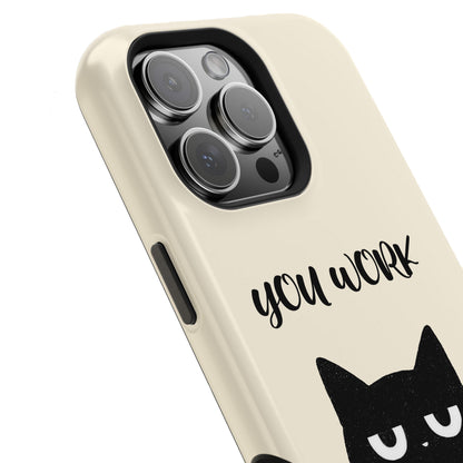 The Judgy Supervisor – Funny Black Cat Design iPhone Case