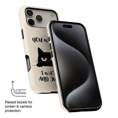 The Judgy Supervisor – Funny Black Cat Design iPhone Case