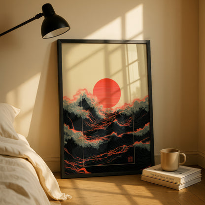 The Kyokujitsu Exhibition – Rising Sun Wave Design Wall Art