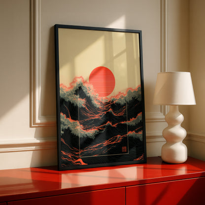 The Kyokujitsu Exhibition – Rising Sun Wave Design Wall Art