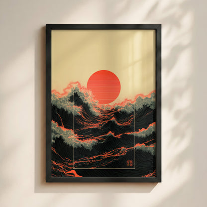 The Kyokujitsu Exhibition – Rising Sun Wave Design Wall Art