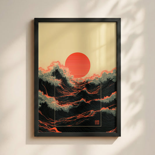 The Kyokujitsu Exhibition – Rising Sun Wave Design Wall Art