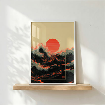 The Kyokujitsu Exhibition – Rising Sun Wave Design Wall Art