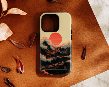 The Kyokujitsu Exhibition – Framed Rising Sun Wave Design iPhone Case