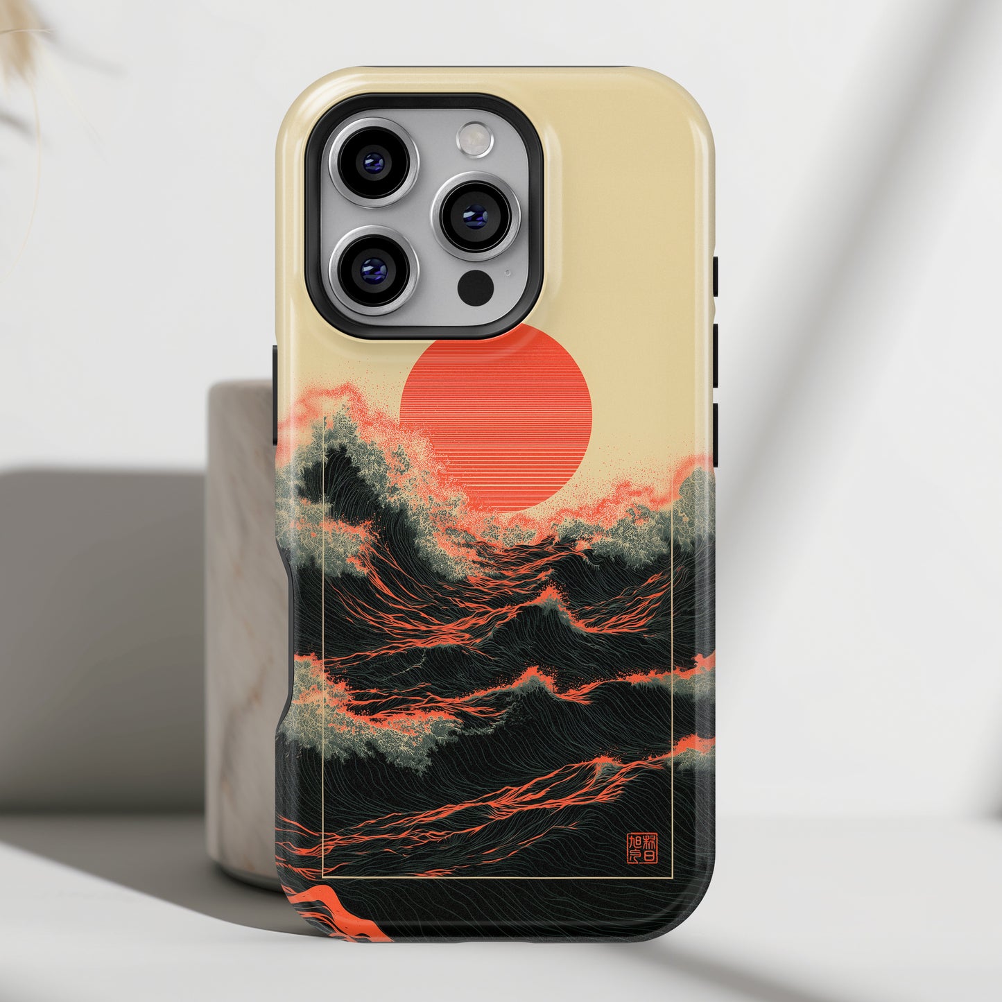The Kyokujitsu Exhibition – Framed Rising Sun Wave Design iPhone Case