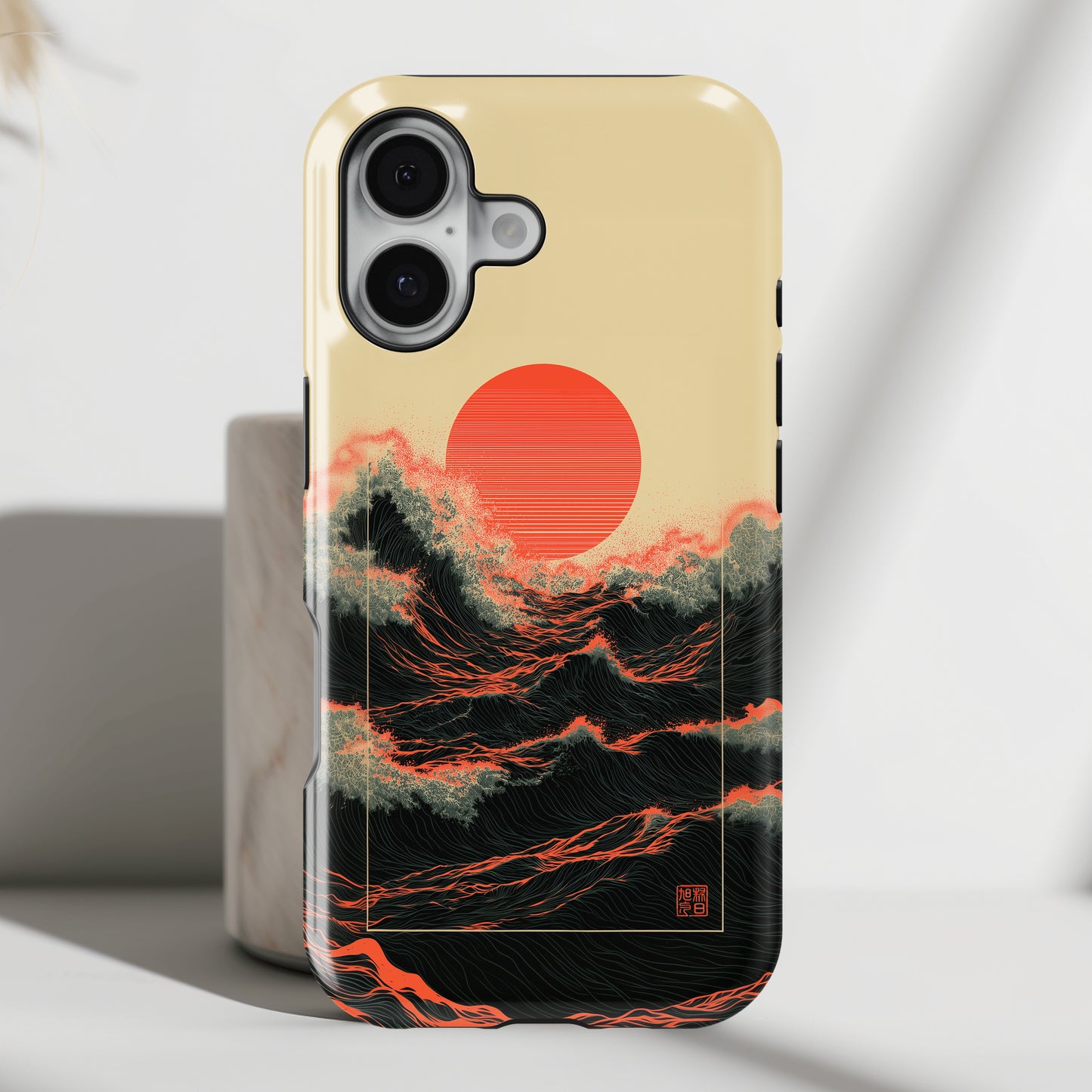 The Kyokujitsu Exhibition – Framed Rising Sun Wave Design iPhone Case